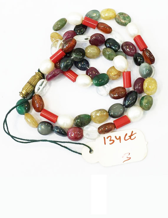 Natural Certified Navratana Stones Mala — Buy Online India | Gemshub